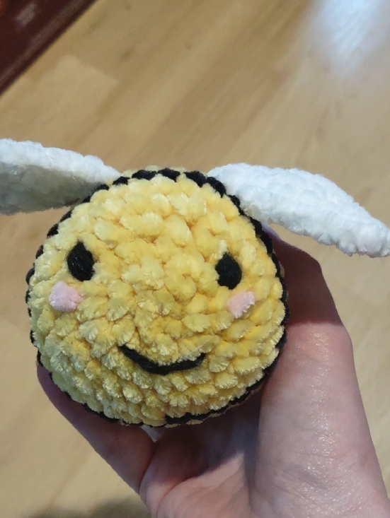 Handmade Other - Crochet Plush Yellow Black Bee Embroidered Eyes